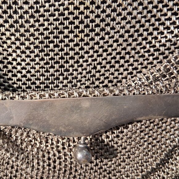 Shimmering Green‑Gold Metal Mesh Coin Pouch with Crest Plate & Talon Zipper - Picture 7 of 16